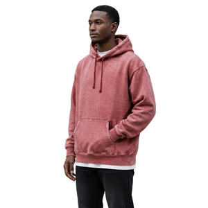 Unisex Washed Oversized Pullover <b>Hoodie</b> Drop Shoulder Casual Streetwear Fashion Custom <b>Plain</b> Dyed Embroidered Polyester/Cotton - Product Image 2