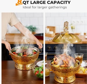ถาดอุ่นอาหารสแตนเลสพรีเมียมพร้อมฝาปิดสำหรับบุฟเฟ่ต์ ราคาดีที่สุด - Product Image 3