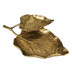 Leaf Shape Metal <b>Decorative</b> <b>Plate</b> Handmade Polished Plant Pattern Minimalist Design Food And Snacks Serving Platter - Product Image 4