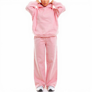 Conjunto de Sudadera Oversize con Efecto Ácido y Pantalones Anchos para Mujer – Chándal de Felpa Suave 100% Algodón de Alta Calidad - Product Image 2