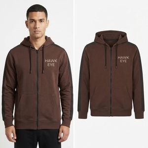 Sweat à capuche zippé pour homme, grande taille, en polaire douce de luxe, brodé sur mesure, pour le sport et la gym, vente en gros - Product Image 6