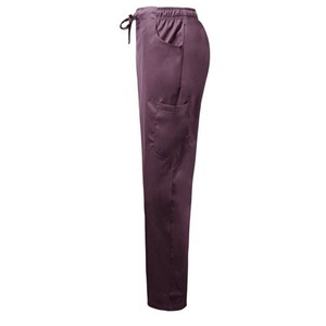 Conjunto de uniforme médico morado para mujer, top con cuello en V y pantalones con cordón ajustable para uniformes de hospital - Product Image 2