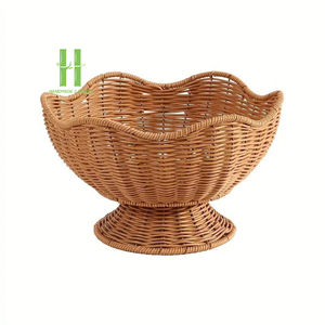 Best Selling Customizable Eco-Friendly Square Boho Rattan <b>Tray</b> <b>Basket</b> Bowl Storage Serving Food Container Made in Vietnam HNH - Product Image 1