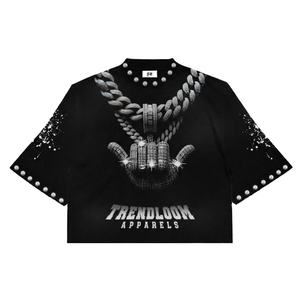 Camiseta Unisex de Algodón Estilo Urbano con Logotipo Personalizado, Estilo Americano Oversize, 100% Algodón, Camiseta Casual Holgada Unisex con Logotipo Personalizado - Product Image 1