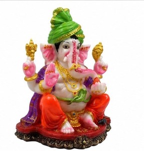 Colorful Resin Ganesh Statue Hindu God Figurine Sitting <b>Elephant</b> Deity Ornament for Home <b>Decor</b> Tabletop - Product Image 6