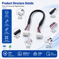 Conector de Terminal de Plástico Blanco de 4 Pines, Ensamblaje de Cable de Cobre Estañado, PVC Multicolor para Conexión de PCB en Automóviles