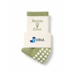 JVINA Calcetines tobilleros personalizados para mujer, amantes del matcha, con borlas, antideslizantes, de algodón transpirable, ecológicos, para uso diario en interiores. - Product Image 1