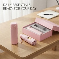 Botol Air Insulasi Stainless Steel dengan Set Payung Pelindung Matahari dalam Kotak Hadiah Premium untuk Perusahaan Kantor Bisnis