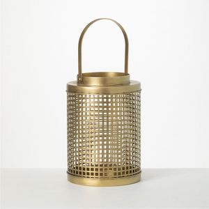 Lanterne en métal doré moderne avec découpe décorative, porte-bougie cylindrique, lanterne de luxe pour mariage, fête, maison, hôtel, décoration de table - Product Image 3