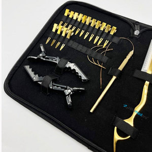 Pinza de 2 orificios de acero inoxidable quirúrgico con plasma dorado, tipo cuchilla, pinza de cocodrilo, tijera para extensiones de cabello - Product Image 3