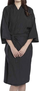 Negro nuevo salón cliente bata peluquería delantal con mangas impermeable peluquería capa de peluquero logotipo personalizado Kimono para salón Spa - Product Image 6