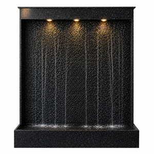 Fuente de Agua Rectangular de Piedra Blanca Premium Hecha a Mano con Luces LED |   Moderna Fuente de Agua Decorativa de Interior para Mesa - Product Image 4