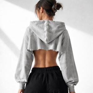Nouveau Hoodie Court Femme 2026 le Plus Vendu – Sweat-shirt Court à Manches Longues Décontracté Streetwear Pull-over Fitness & Détente - Product Image 4