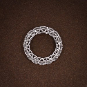 Anillo de Eternidad Completo con Diamantes Creados en Laboratorio Certificados, Anillo de Boda con Certificado, Oro Amarillo, Blanco y Rosa de 18K - Product Image 3