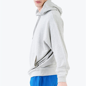 เสื้อฮู้ดดี้ซิปคู่แบบครอป ตัดเย็บพิเศษ ผ้าเทอร์รี่หนา 440 GSM ทรงโอเวอร์ไซส์ ไหล่ตก  สำหรับผู้ชาย  พร้อมปักโลโก้ตามสั่ง - Product Image 2