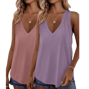 Tank <b>Top</b> Export Women's Solid Color Cotton Comfortable <b>Sleeveless</b> Casual Shirt Soft Breathable Lightweight <b>Summer</b> <b>Top</b> for Women - Product Image 3