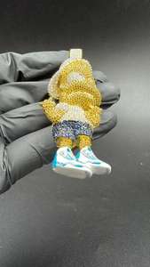 Colgante de Lujo Unisex de Plata 925 con Moissanita Multicolor y Personajes de Dibujos Animados 3D, Estilo Hip Hop, Joyería Iced para Fiesta, Bling de Rapero - Product Image 3