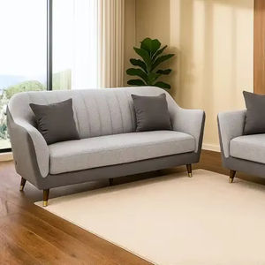 Muebles modernos para sala de estar en forma de L con cojines, juego de sofás compacto de tela para 5 personas, ahorrador de espacio, de alta calidad. - Product Image 1