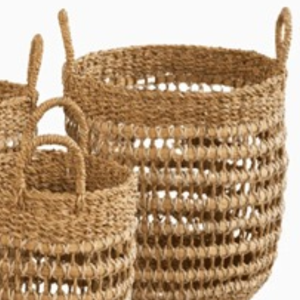 Panier de rangement pliable en forme de U avec poignée cylindrique, tressé à la main en jonc de mer/jute naturel, écologique et durable - Product Image 4