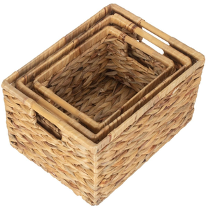 Cesta de Almacenamiento Grande Tejida a Mano de Jacinto de Agua, Asas de Buena Calidad, Cesta de Ropa Sostenible para el Hogar - Product Image 4