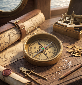 เข็มทิศเรือทองเหลืองแบบหนัก – เครื่องมือเดินเรือคลาสสิกสำหรับการเดินเรือทางทะเลและของขวัญคุณภาพสูง - Product Image 1