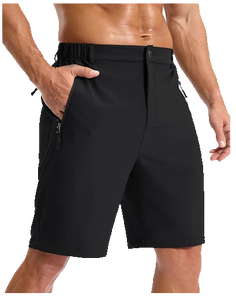 Shorts de randonnée légers pour hommes, séchage rapide, formels, avec logo frontal, pour le golf, la pêche, le travail, 3 poches zippées, personnalisables OEM ODM - Product Image 1