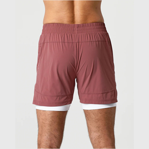 Short de sport pour homme en tissu extensible doux de qualité supérieure, coupe confortable, taille mi-haute, design profilé, cordon de serrage, respirant, pour la course à pied - Product Image 3