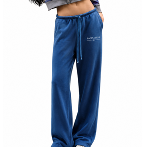 Pantalones Deportivos de Pierna Ancha para Mujer, Corte Holgado, Cintura Elástica con Cordón, Pantalones Casuales con Bolsillos, Pantalones de Estilo Urbano Personalizados OEM - Product Image 1