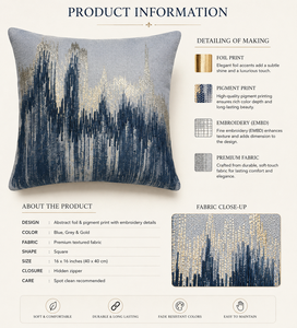 Customized Luxury Foil Print Cushion Covers | Cotton Embellished Decorative <b>Pillowcases</b> for Home Office Sofa Living Room Decor - Product Image 3