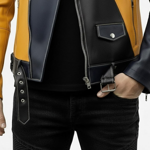 Streetwear Square Collar <b>Leather</b> Red <b>Real</b> <b>Leather</b> <b>Jacket</b> Latest Hot Selling Design Winter <b>Jacket</b> Men Outdoor <b>Jacket</b> Men's - Product Image 5