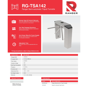 Torniquete Trípode Semiautomático con Barrera Anticolisión, Tarjeta RFID, Tiempo de Desbloqueo de 0.2s, para Edificios Comerciales, Proveedor y Exportador de Malasia - Product Image 2