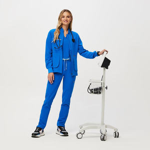 Tenues d'infirmière unisexes en coton mélangé, tissu sergé, impression sérigraphique, uniformes médicaux d'hôpital à prix abordable, directement de l'usine - Product Image 1