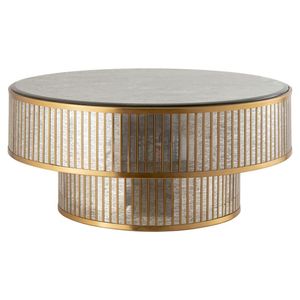 <b>Round</b> Brass Coffee <b>Table</b> With Storage Handmade Antique Finish Transitional Living Room Furniture - Product Image 6