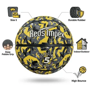 Ballon de basketball en caoutchouc premium - Chambre à air en latex, surface antidérapante pour jeu en extérieur/intérieur, rebond élevé, options de logo/couleur personnalisées - Product Image 3