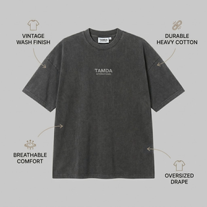 Camiseta de Felpa Francesa Gruesa para Hombre |   Camiseta de 220 GSM, 100% Algodón Peinado, Lavado Ácido, Estilo Vintage, Hombros Caídos, Corte Super Cuadrado, Estilo Hip Hop - Product Image 4