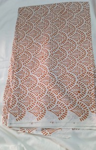 Tela de Algodón 100% Puro, Ecológica, con Estampado Geométrico Naranja, Tela India con Estampado Floral a Mano, para Camisas, Bolsos, para Niñas, Mujeres y Hombres - Product Image 4