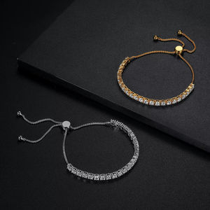 Pulsera clásica de media esfera con moissanita y diamantes, de plata 925, para vestir, tipo piercing - Product Image 5