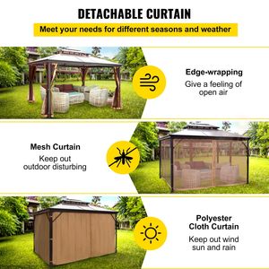Gazebo in Alluminio 3x3m con Tetto a Doppio Livello e Rete Permanente per Giardino e Patio Esterno Versatile - Product Image 4