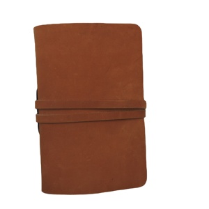 Cuaderno de diario de escritura hecho a mano con Encuadernación rústica de cuero genuino de estilo Vintage personalizado marrón con papeles blancos para hombres y mujeres - Product Image 1