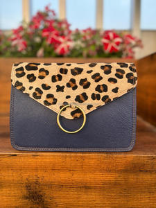 Nouveaux femmes fabriquées à la main cheveux véritables sur imprimé Animal en cuir recyclé couleur trapue sac à main Unique arc-en-ciel couleur sacs à bandoulière - Product Image 4