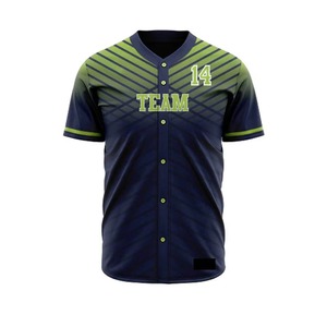 Camiseta de Béisbol Personalizable con Rayas Verde Marino, Impresión Sublimada, Poliéster que Absorbe la Humedad, Uniforme para Hombre Adulto, Equipo 14 - Product Image 2