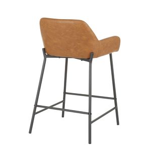 Set di 2 Sgabelli da Bar Daniella in Metallo Nero Industriale e Ecopelle Cammello - Product Image 4