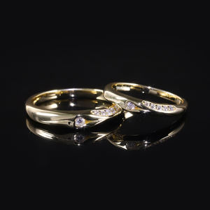 AMBER JEWELS T-1695 Bague de fiançailles unisexe en or massif 18 carats avec diamant taille brillant serti à griffes, plaqué rhodium, style classique - Product Image 1