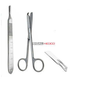กรรไกรเย็บแผลแบบใช้มือ ขนาด 4.5 นิ้ว ด้ามมีดผ่าตัด ใบมีดผ่าตัด เยอรมนี สแตนเลสสตีล ชุดเครื่องมือผ่าตัดทางการแพทย์ - Product Image 2