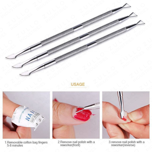 Herramienta Profesional de Acero Inoxidable de Doble Punta para Empujar Cutículas y Raspar Uñas, Limpiador de Piel Muerta, Suministro al por Mayor - Product Image 6