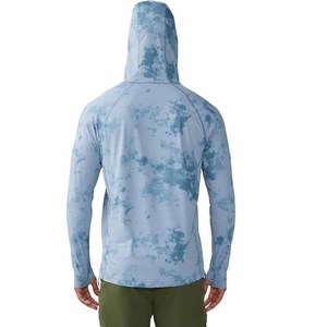 เสื้อเชิ้ตแขนยาวมีฮู้ดลายมัดย้อมสำหรับผู้ชาย ทรงปกติ แห้งเร็ว ผ้าถัก สวมใส่สบายๆ ในฤดูร้อน - Product Image 3
