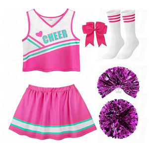 Costume de pom-pom girl pour filles, tenue de cheerleading, ensemble de costumes de cheerleading mignons pour enfants, tenue de danse pour spectacle, vêtements de sport pour équipe scolaire - Product Image 1
