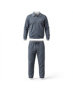 Chándal Deportivo Personalizado para Hombre, Manga Larga, Cuello Camisero, Color Sólido, Informal, Transpirable, Ligero, de Poliéster y Algodón - Product Image 1