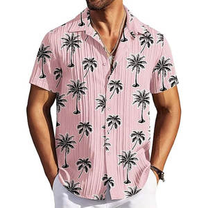 Chemises d'été pour hommes à manches courtes de haute qualité, impression par sublimation personnalisée, chemises d'été pour hommes en vente - Product Image 1