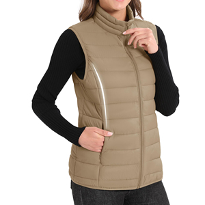 Premium Quality Breathable Solid Canvas <b>Knitted</b> Puffer Vest <b>Women's</b> Lightweight Sleeveless Bubble <b>Waistcoat</b> Custom Logo Cropped - Product Image 4